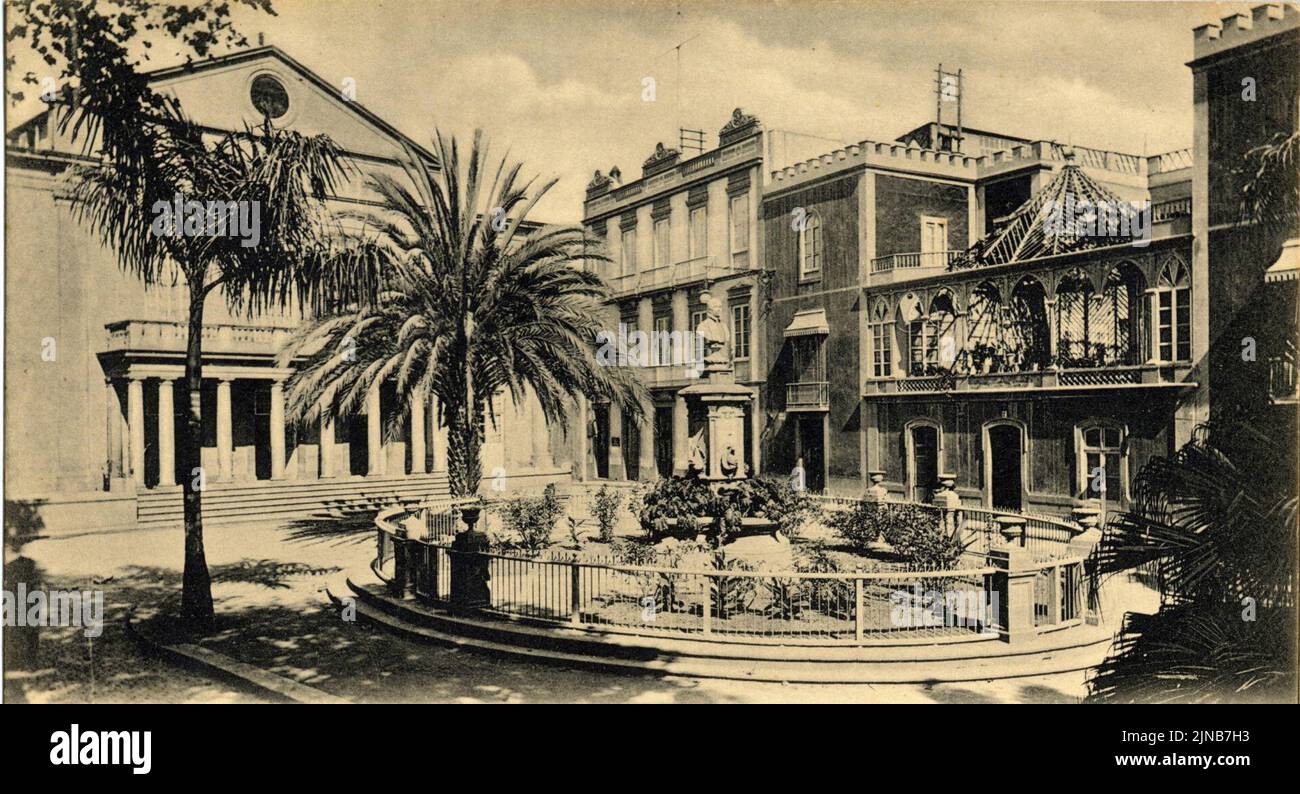 Teatro & plaza cairasco 1890 las palmas gran canaria Stock Photo Alamy