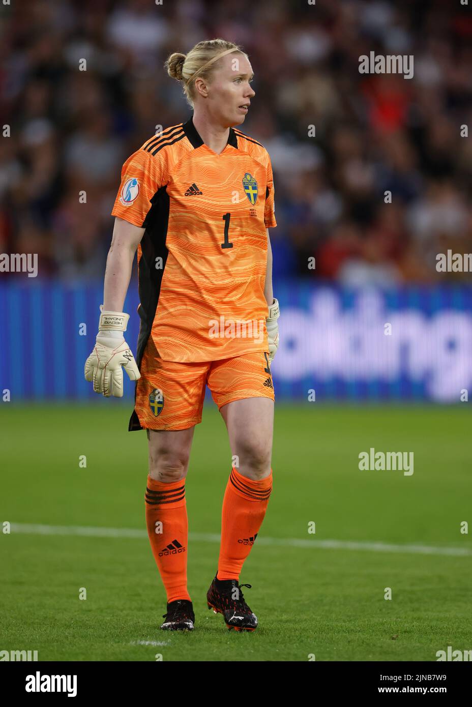 Sheffield, England, 26th July 2022. Hedvig Lindahl of Sweden looks on during the UEFA Women's European Championship 2022 match at Bramall Lane, Sheffield. Picture credit should read: Jonathan Moscrop / Sportimage Stock Photo