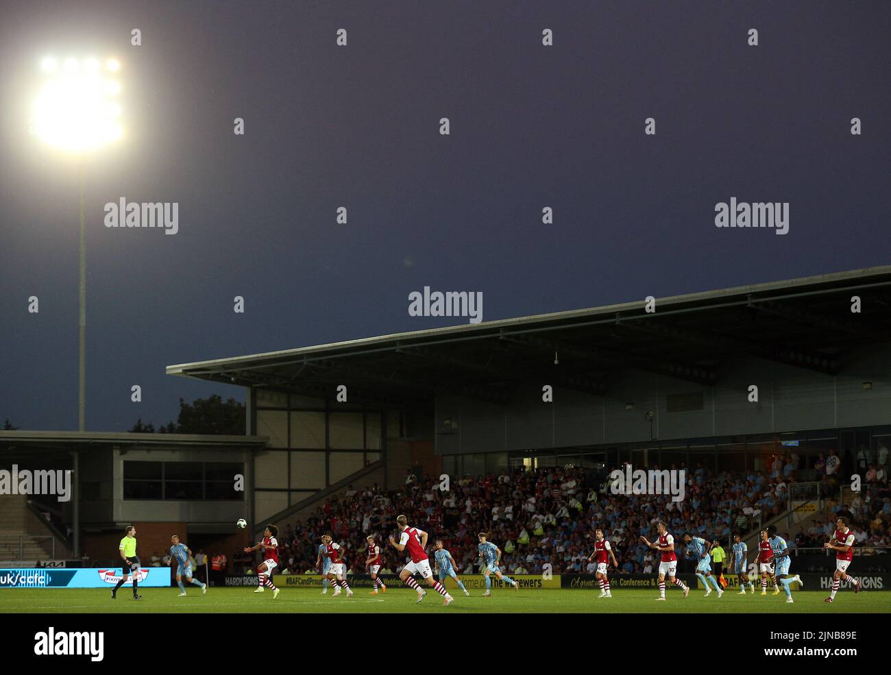 A general view of match action during the Carabao Cup, first round match at the Pirelli Stadium, Burton upon Trent. Picture date: Wednesday August 10, 2022. Stock Photo