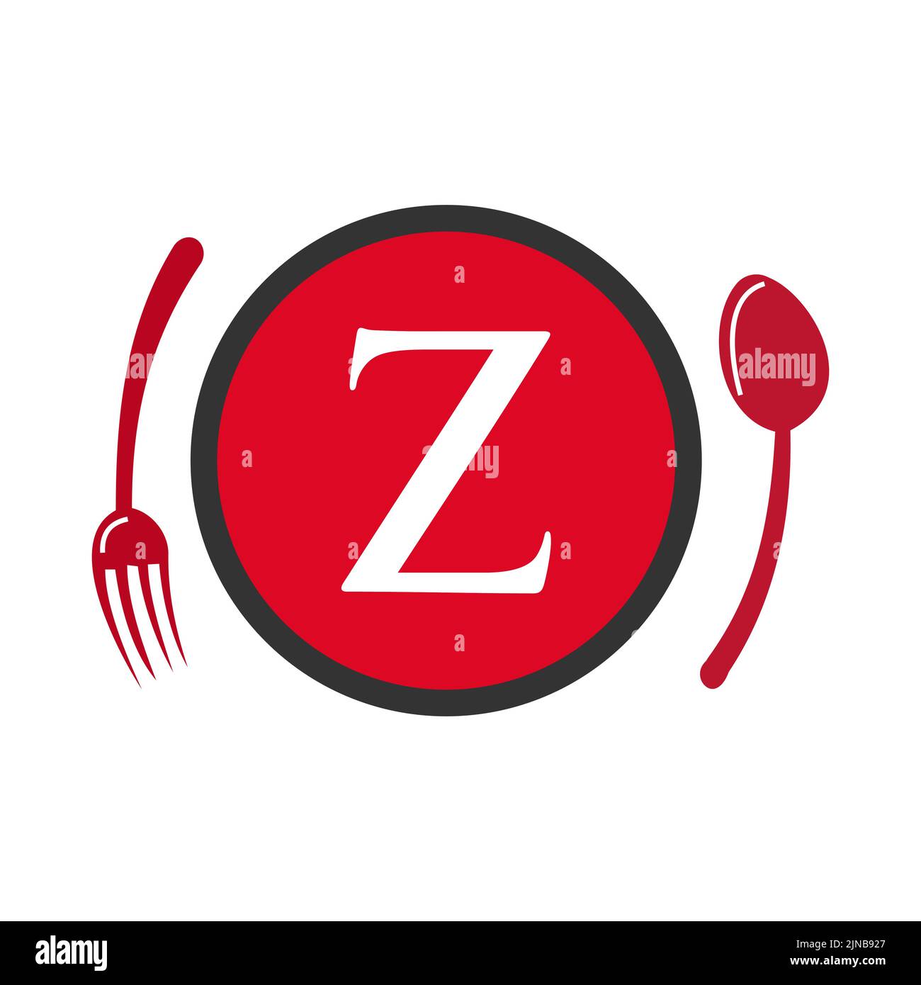 Letter Z Restaurant Logo. Restaurant Logotype On Letter Z Spoon And Fork Concept Vector Stock Vector