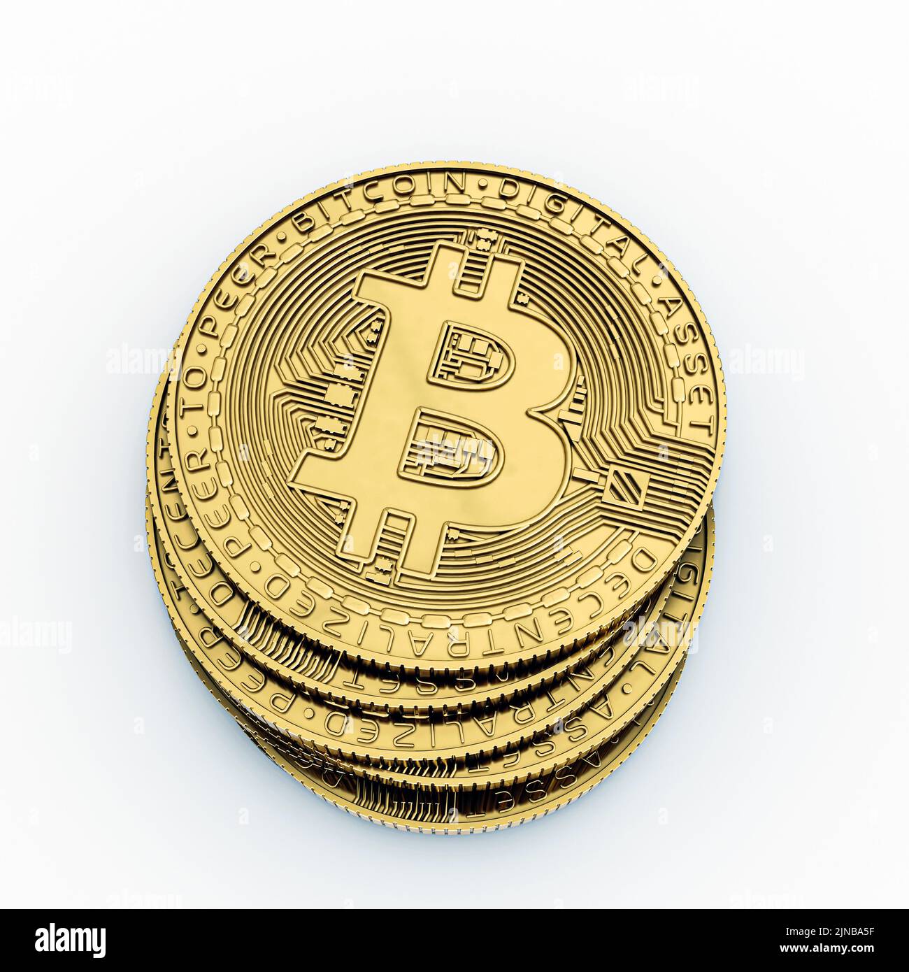 bitcoin isolated on white background 3d illustration Stock Photo - Alamy