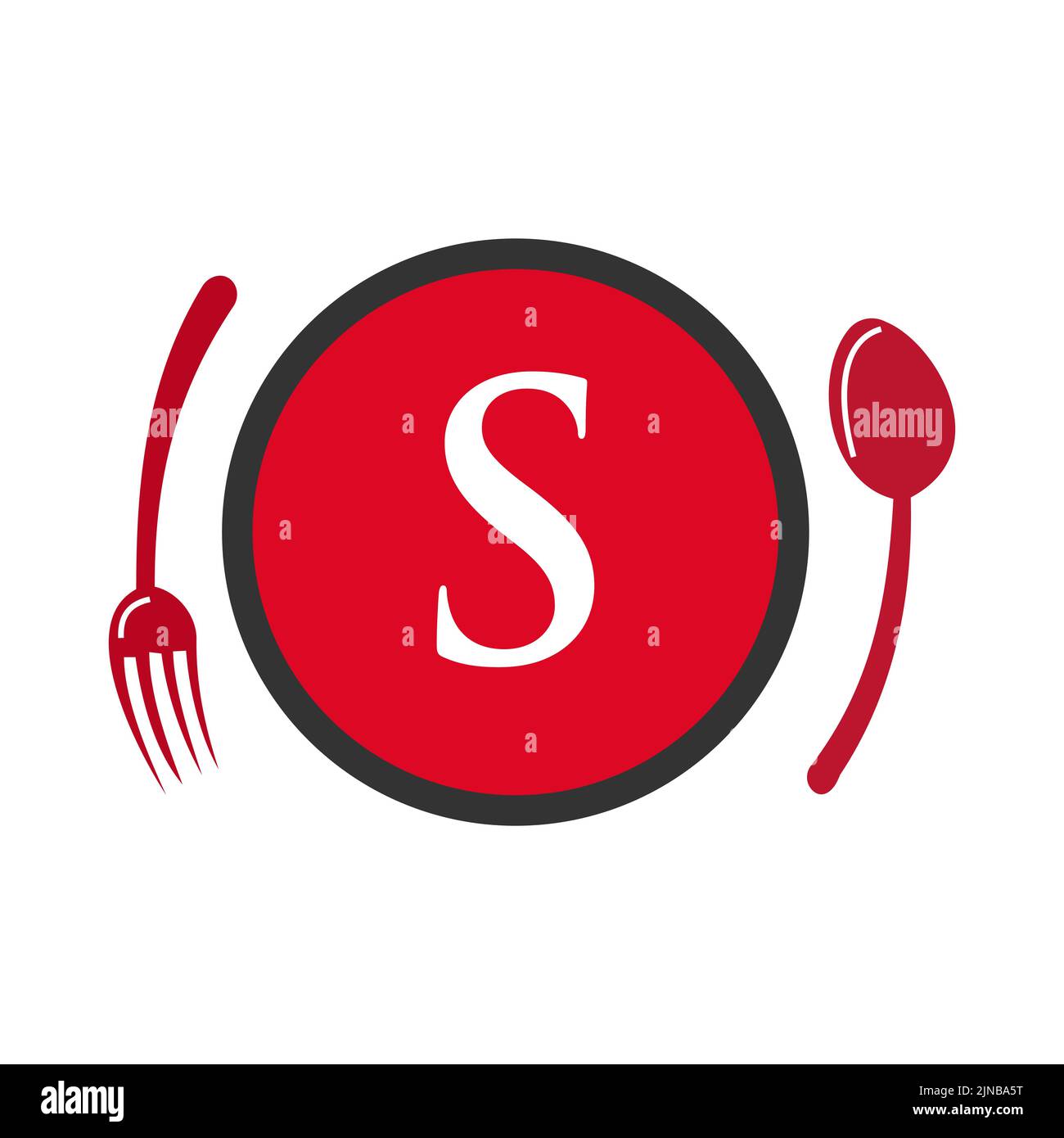 Letter S Restaurant Logo. Restaurant Logotype On Letter S Spoon And Fork Concept Vector Stock Vector