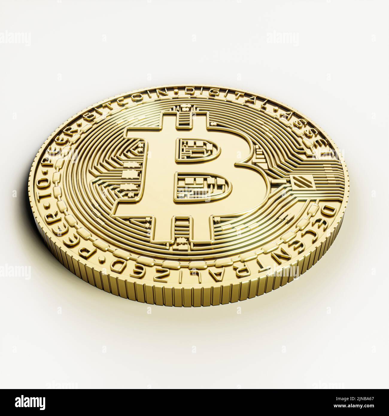 bitcoin isolated on white background 3d illustration Stock Photo - Alamy