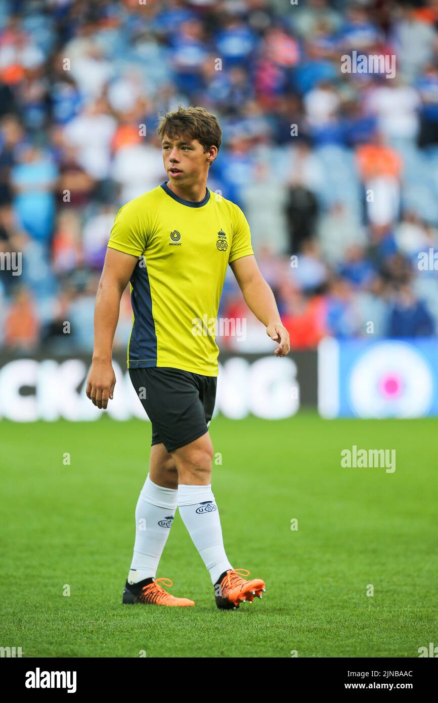 Amaud Dony, a professional footballer, playing for Union Saint-Gilloise, a Belgian football team. Stock Photo