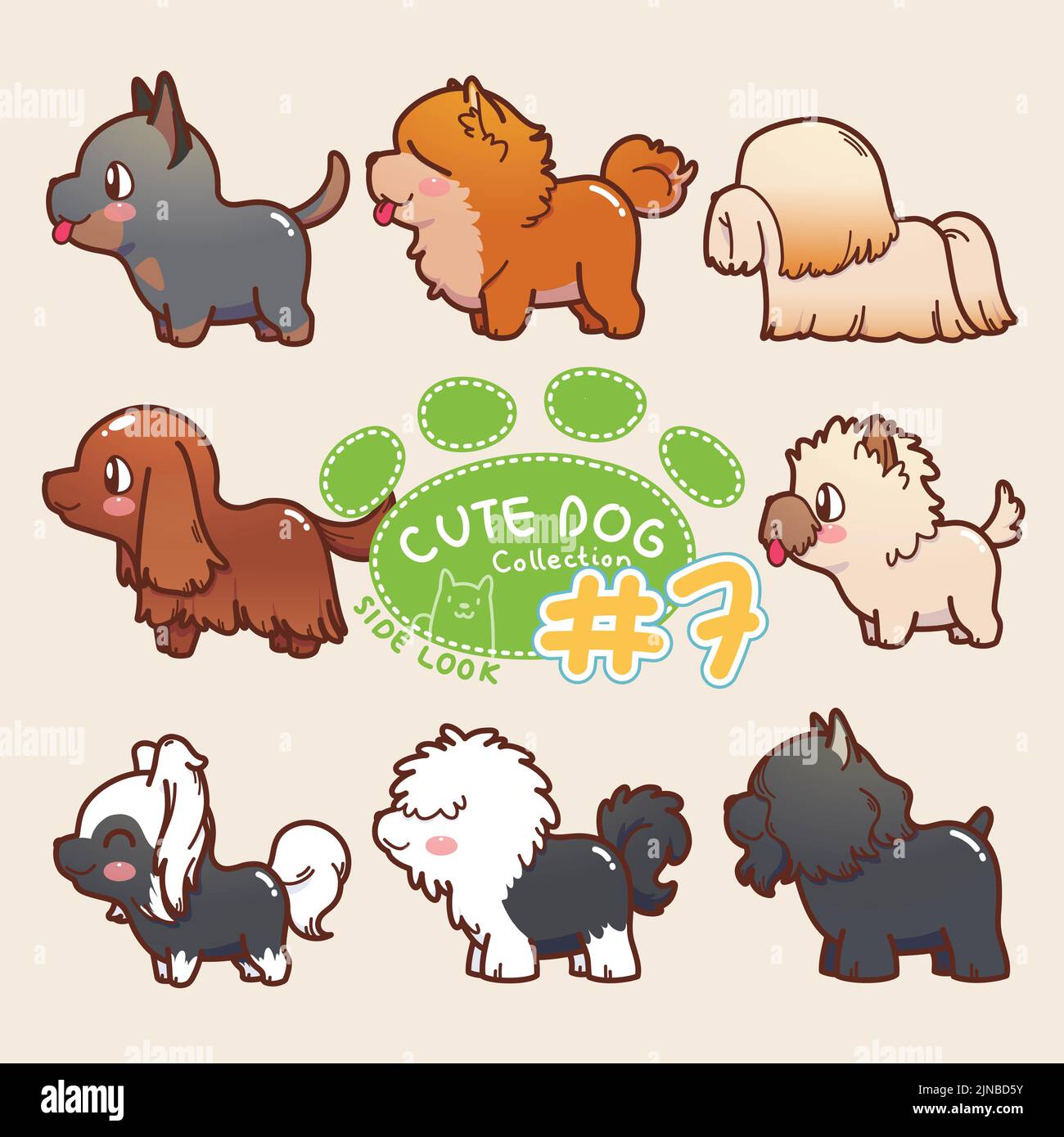 Cute Dog Collection 7 Stock Vector
