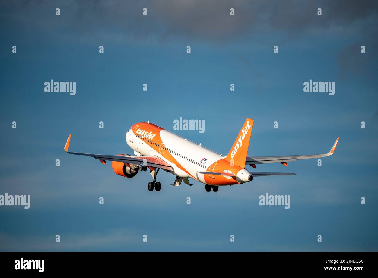 Amsterdam Shiphol Airport, Polderbaan, one of 6 runways, OE-LSK, easyJet Europe Airbus A320neo Stock Photo