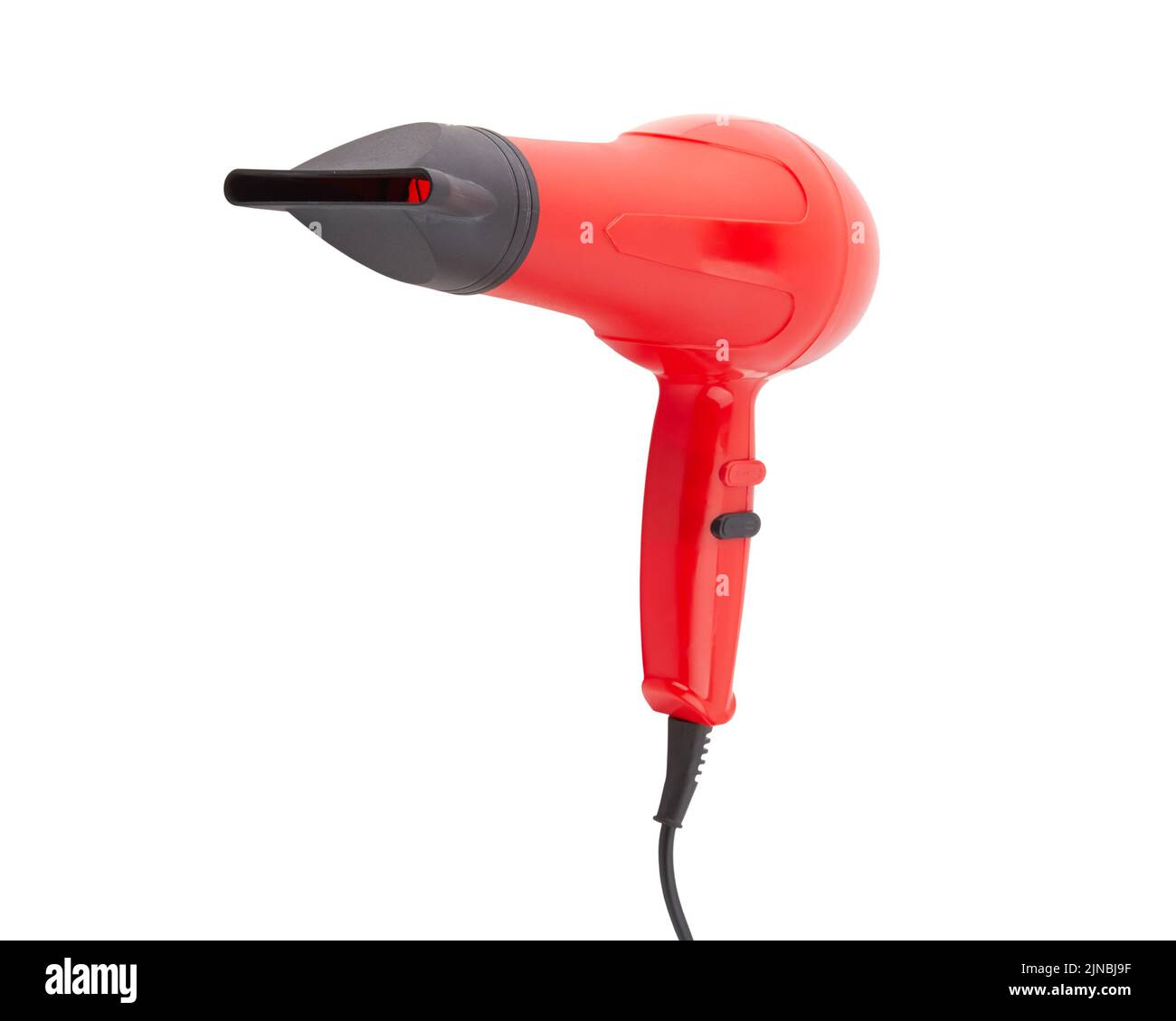 Red hair dryer isolated on a white background Stock Photo Alamy