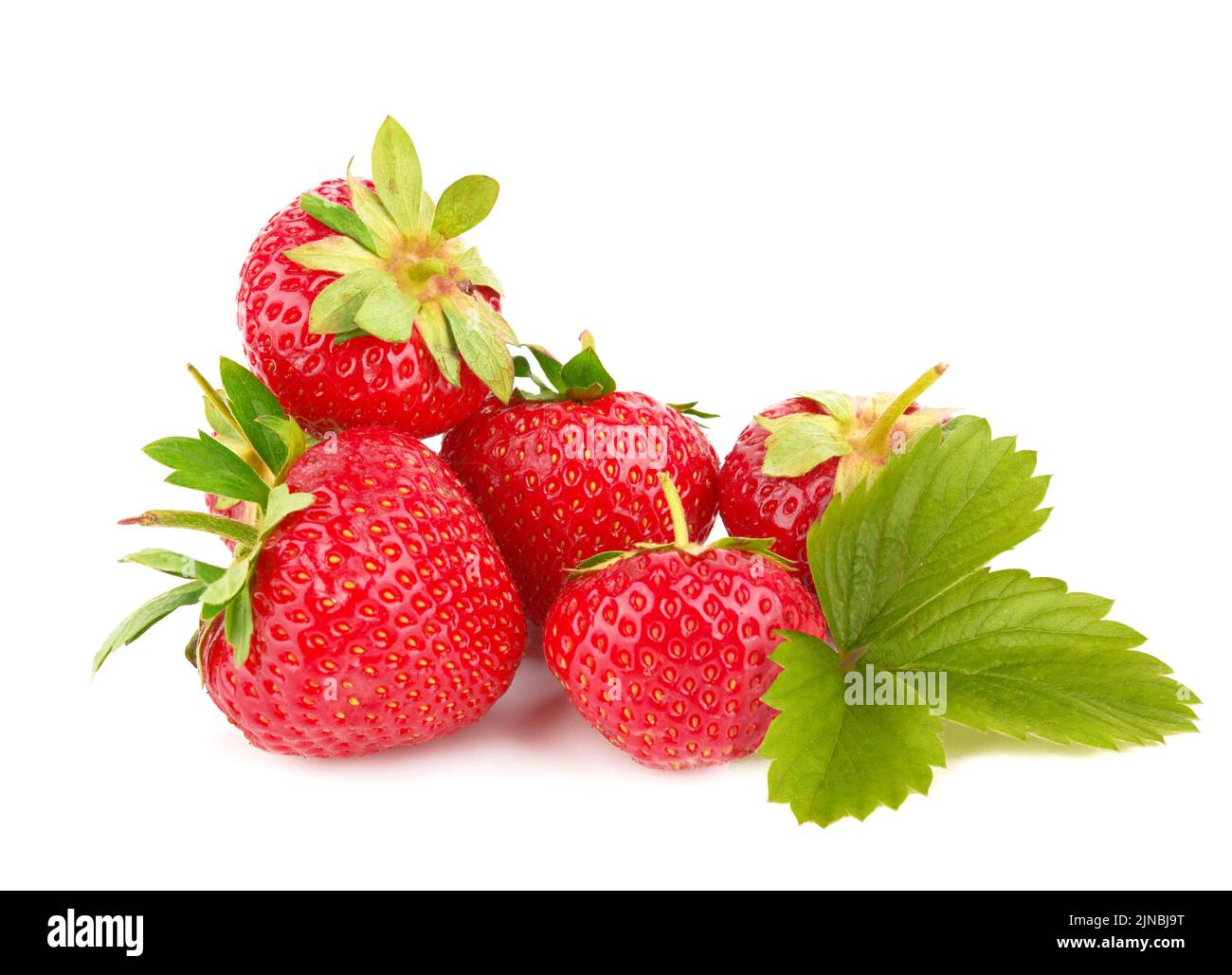 Pile of fresh red strawberries isolated on white background Stock Photo ...