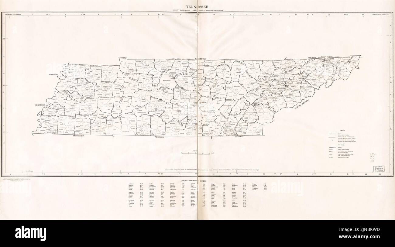 Tennessee; county subdivisions, census county divisions and places