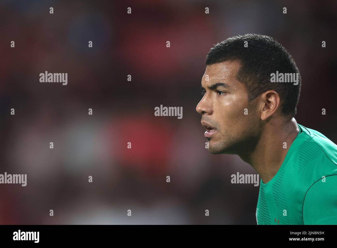 EINDHOVEN - Goalkeeper Walter Benitez of PSV during the UEFA Champions League third qualifying round match between PSV Eindhoven and AS Monaco at Phillips Stadium on August 9, 2022 in Eindhoven, Netherlands. ANP | Dutch Height | JEROEN PUTMANS Stock Photo