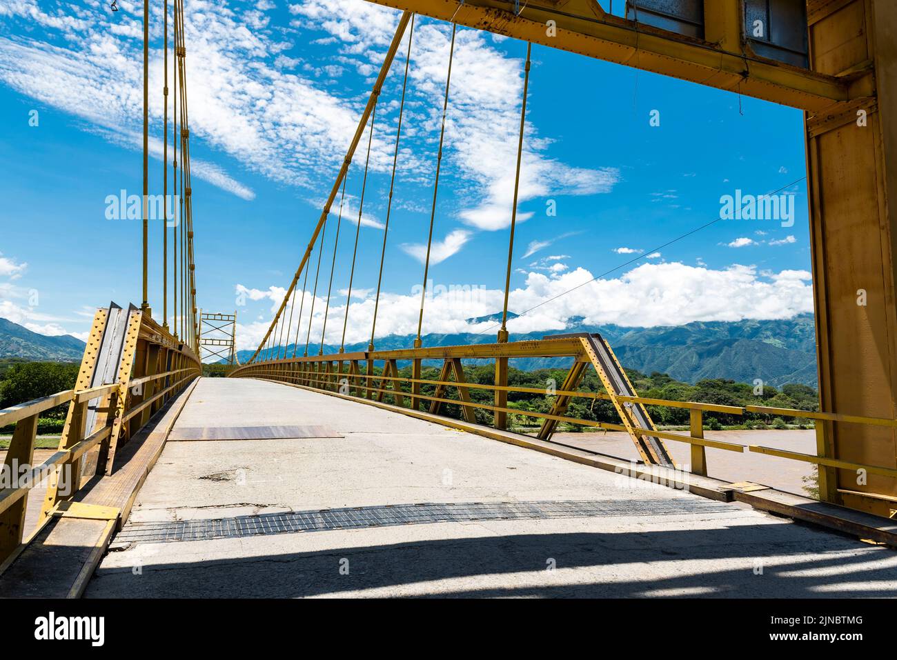 Western bridge over Cauca river in Santa Fe de Antioquia, Colombia ...