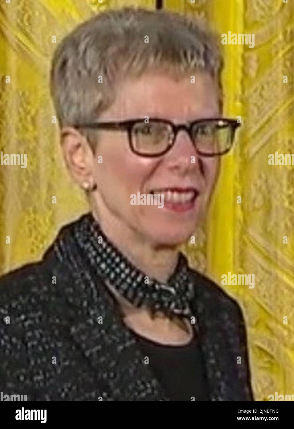 Terry Gross at White House, medal (cropped) Stock Photo