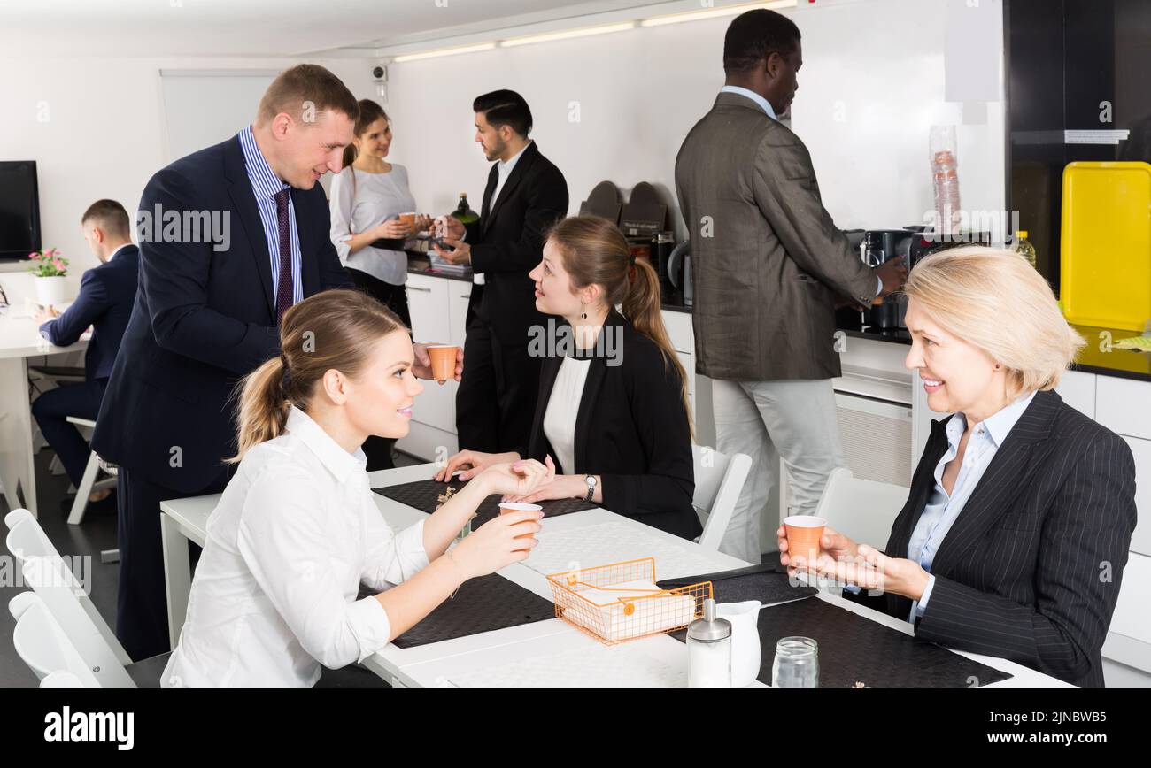 fatigue party having break at office Stock Photo