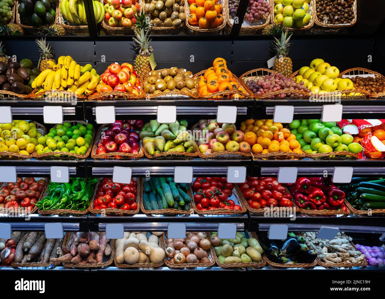 Fruits and vegetables in greengrocery Stock Photo - Alamy