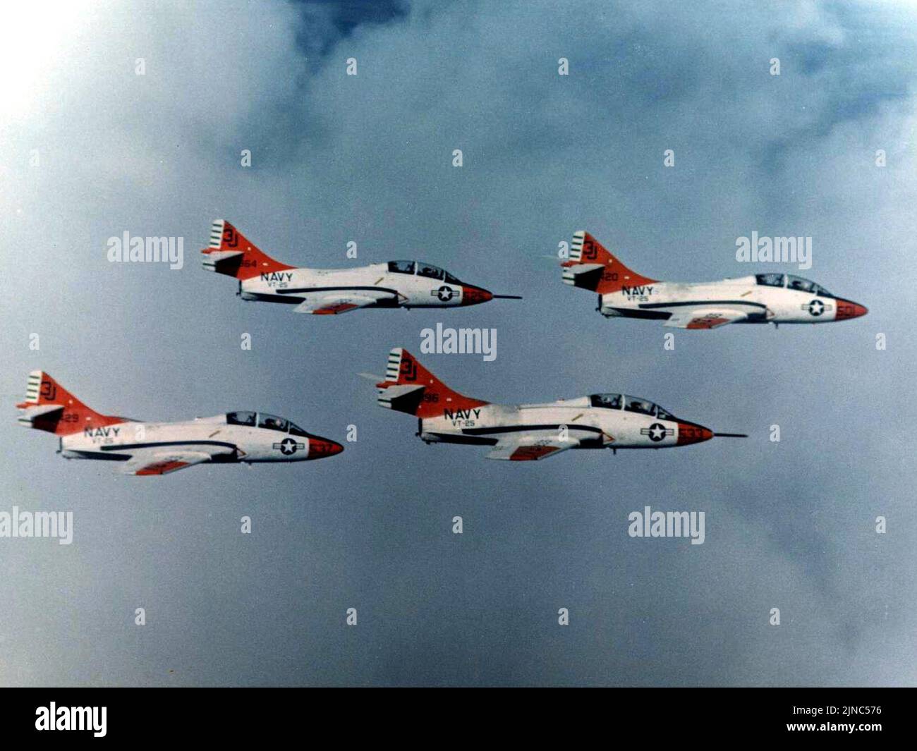TF-9J Cougars of VT-25 in flight in the 1960s Stock Photo