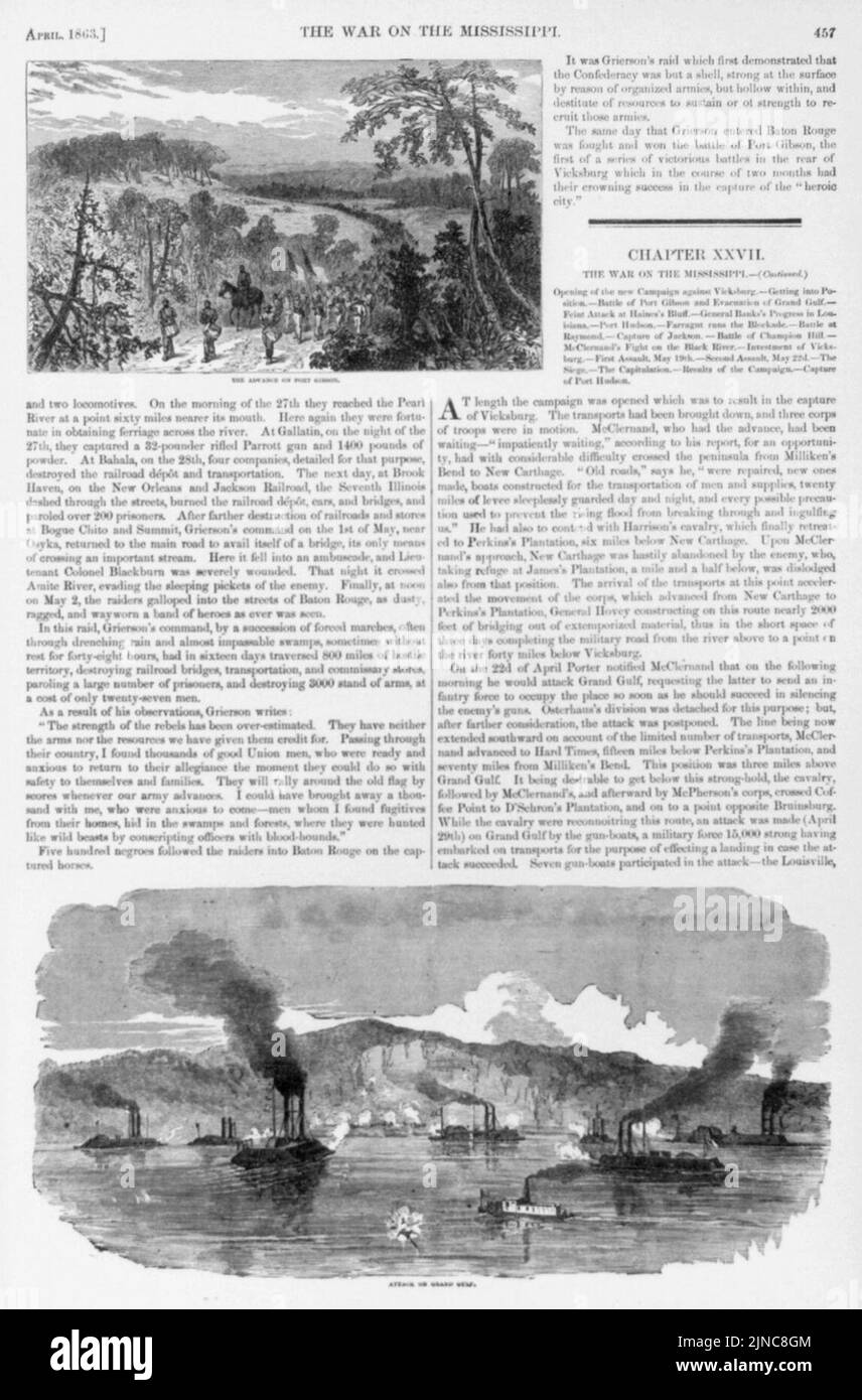The advance on Port Gibson Attack on Grand Gulf Stock Photo Alamy