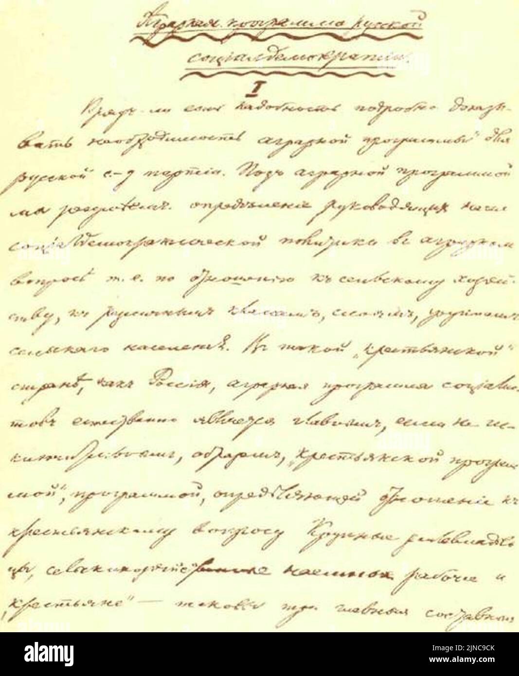 The Agrarian Programme of Russian Social-Democracy Stock Photo