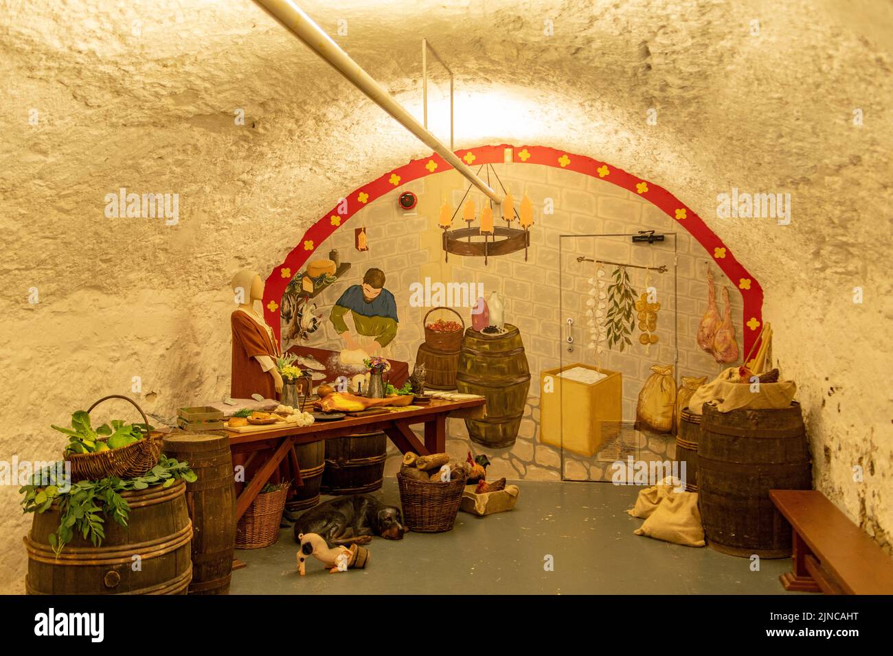 Kitchen in Carrickfergus Castle, Carrickfergus, Northern Ireland Stock