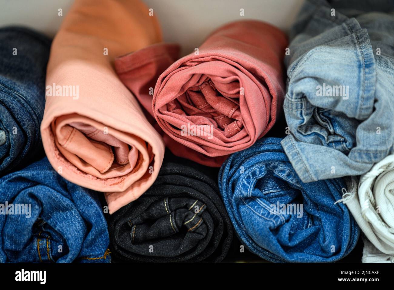 Readymade garments seen displayed at a shop in Dhaka. The readymade