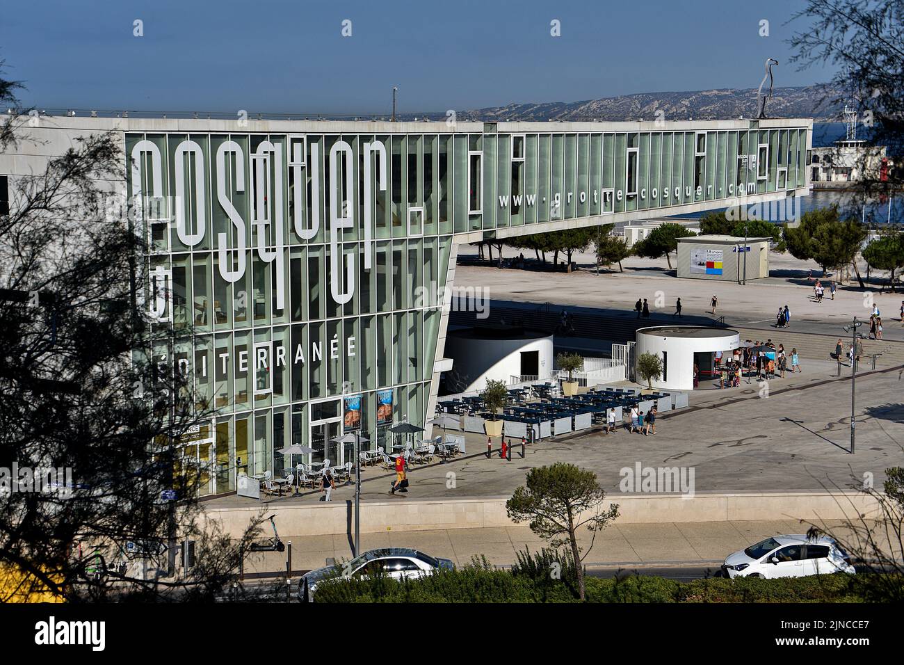 Marseille, France. 8th Aug, 2022. General view of the Villa Méditerranée housing the replica of the Grotte Cosquer in PACA. The replica of the Grotte Cosquer has been returned to the Villa Méditerranée building in Marseille. (Credit Image: © Gerard Bottino/SOPA Images via ZUMA Press Wire) Stock Photo