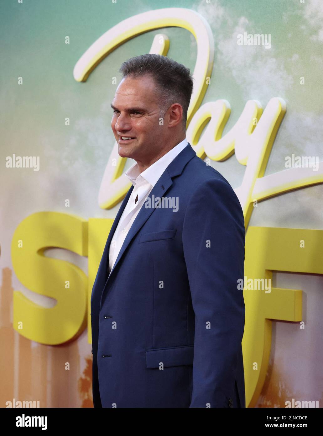 Director J.J. Perry attends the premiere for the film Day Shift in Los Angeles, California, U.S., August 10, 2022. REUTERS/Mario Anzuoni Stock Photo