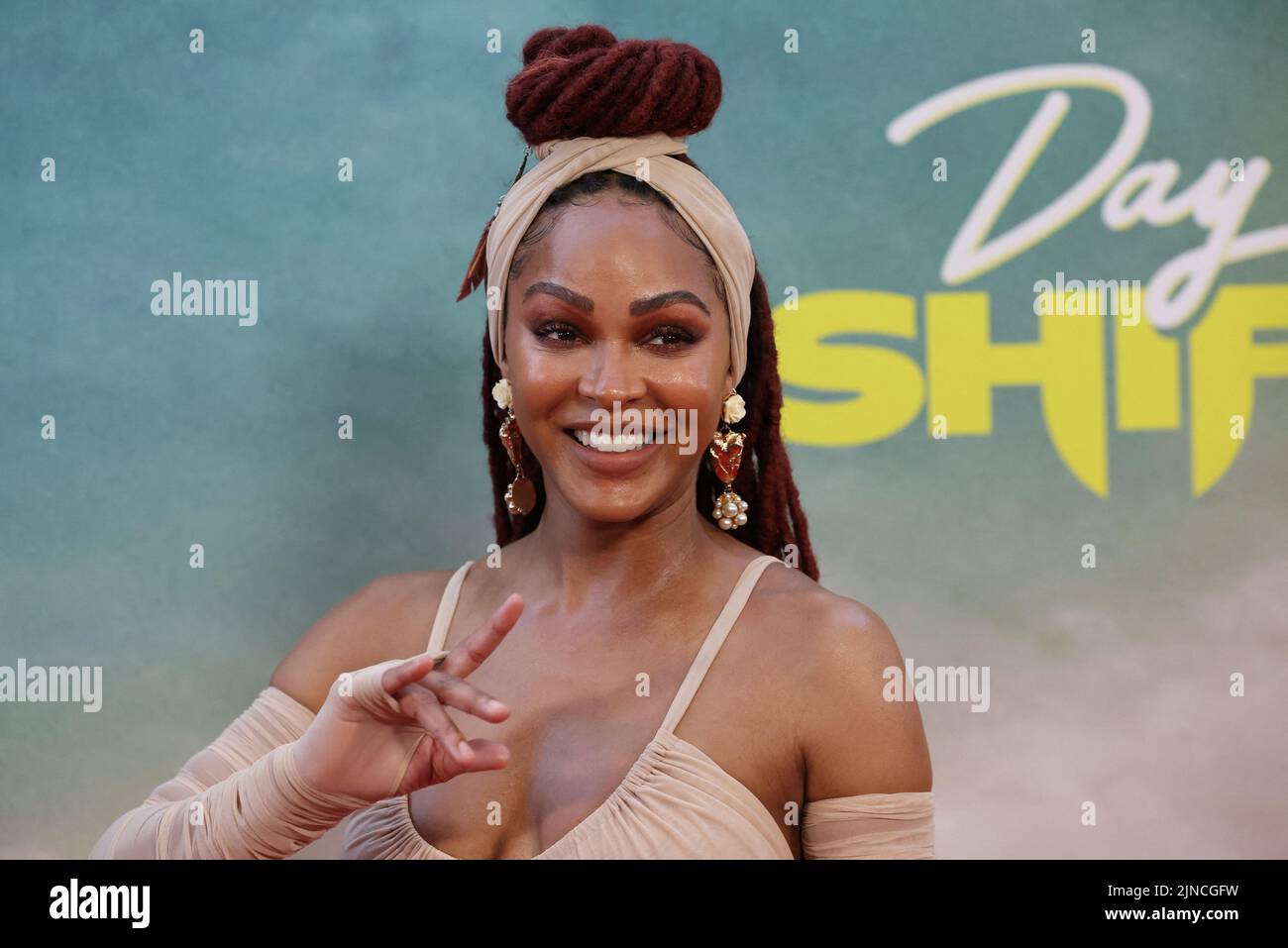 Cast member Meagan Good attends the premiere for the film Day Shift in Los Angeles, California, U.S., August 10, 2022. REUTERS/Mario Anzuoni Stock Photo