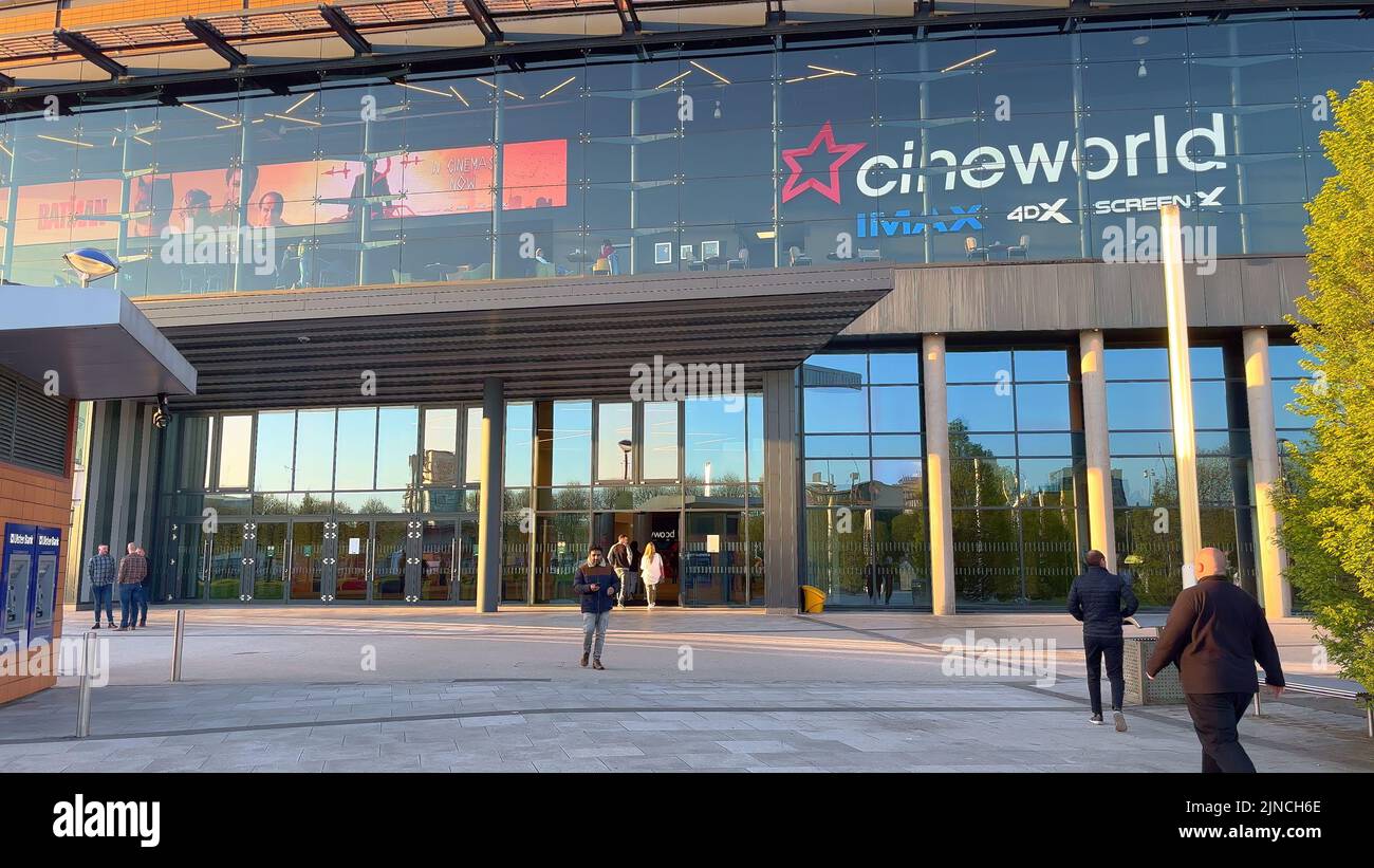Cineworld Movie Theater in Belfast BELFAST, UK APRIL 25, 2022 Stock