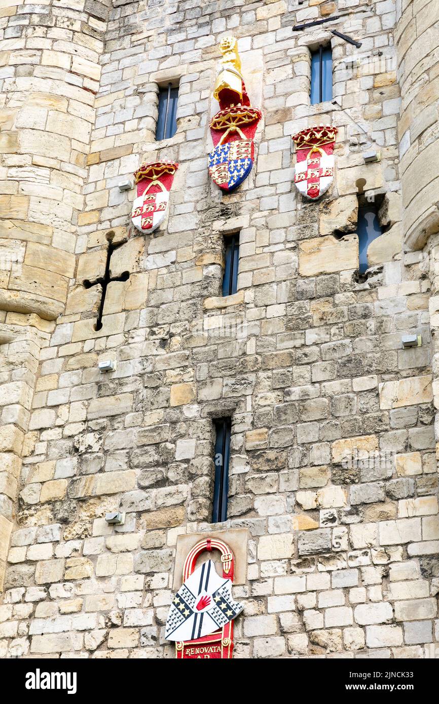 Micklegate Bar, historic city walls of York and gateway to the city, now a museum,York,Yorkshire,England,summer 2022 Stock Photo
