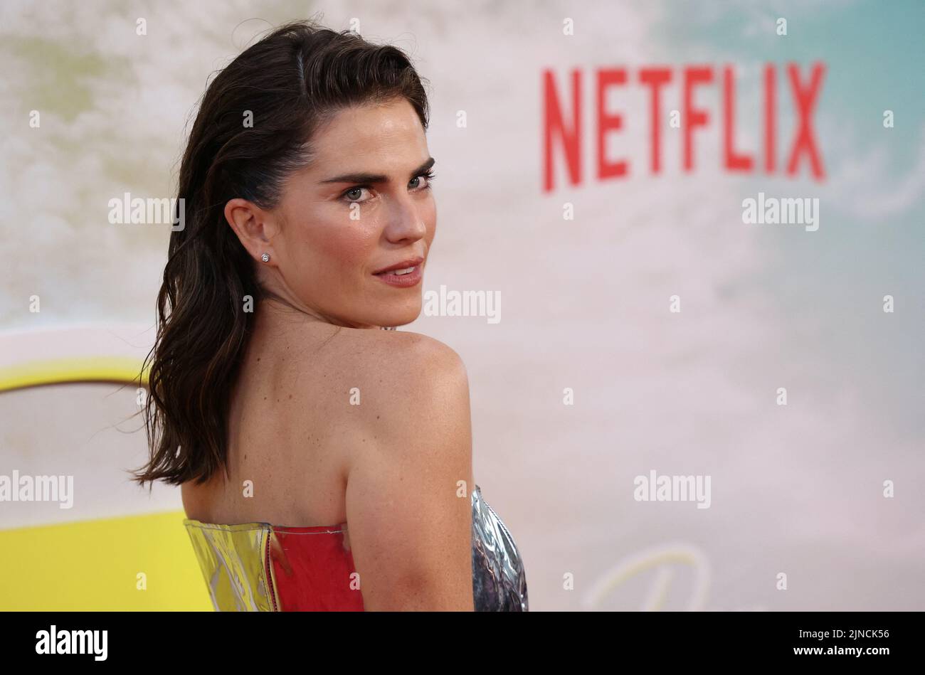 Cast member Karla Souza attends the premiere for the film Day Shift in Los Angeles, California, U.S., August 10, 2022. REUTERS/Mario Anzuoni Stock Photo