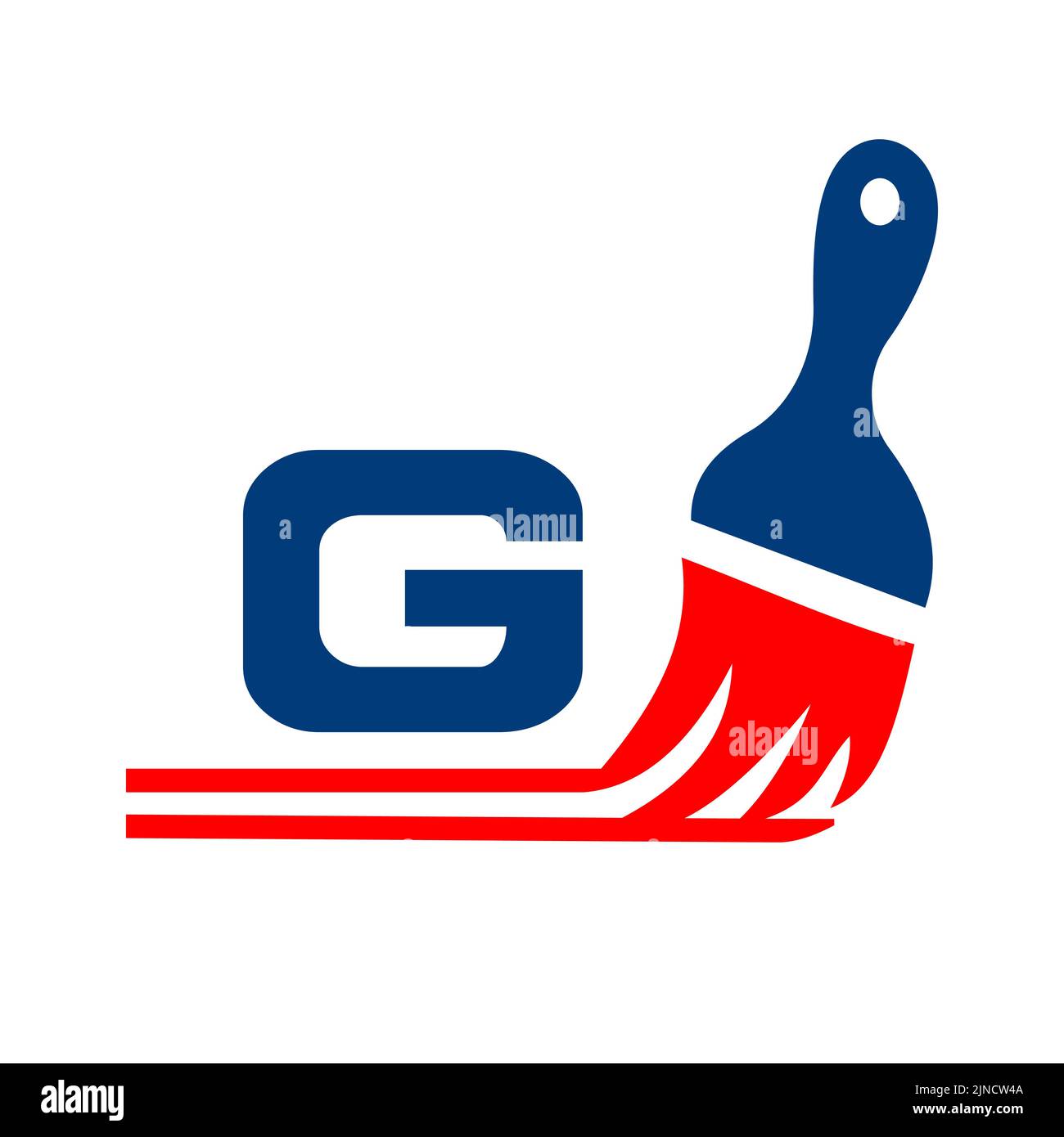 Paint logo on letter G sign. Paint brush element, house paint, painting ...