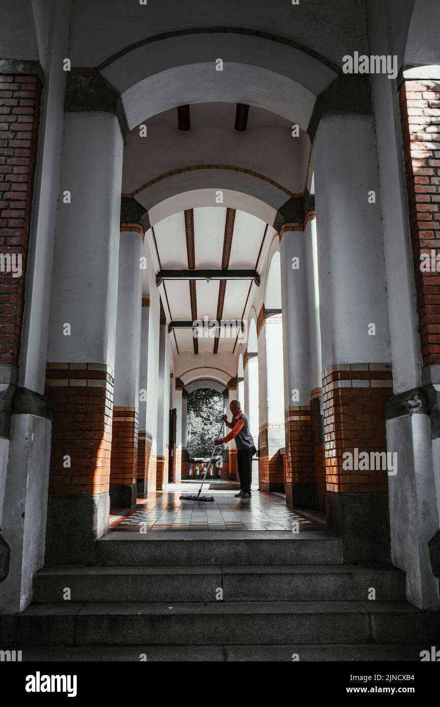 Had been named the most haunted building, now Lawang Sewu has been cleaned up. After the restoration and renovation completed in 2011, Lawang Sewu tur Stock Photo