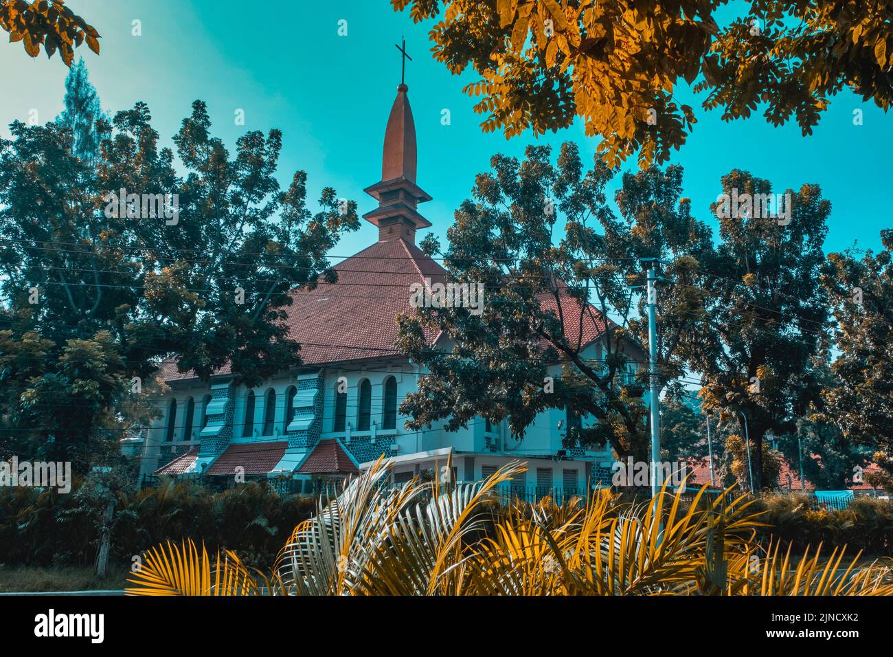 Nearby area of Lawang Sewu landmark, there is  Gereja Sub Tutela Matris (Church)  Taken @Semarang, Central Java, Indonesia Stock Photo