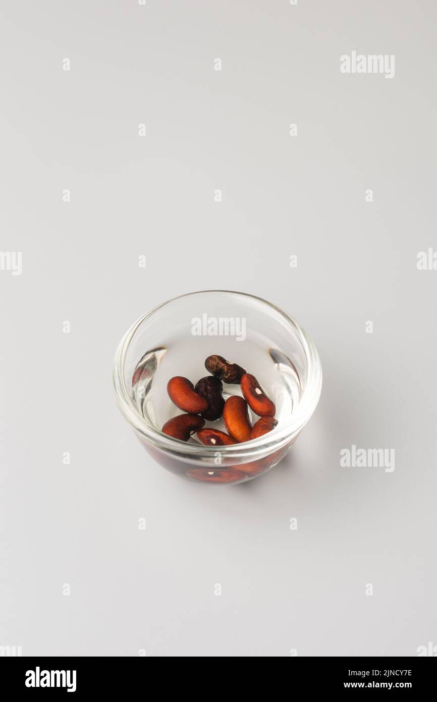 yardlong bean or asparagus bean seeds soaked in water before planting