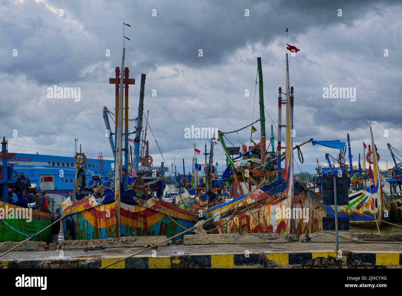 The Port of Jepara is in the area of KUPP Jepara which is located in Central Java, the location of the pier is on the north coast with the position of Stock Photo