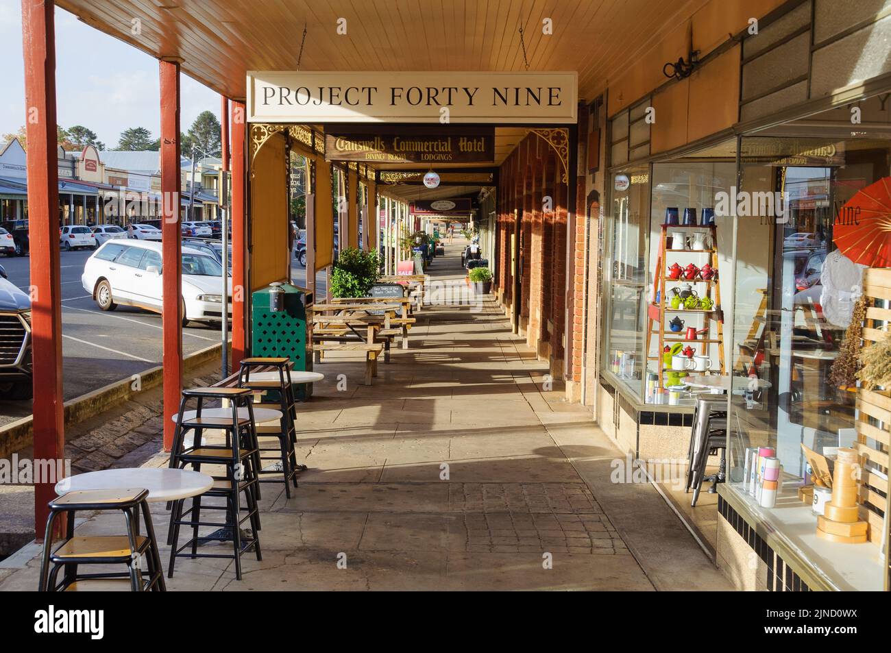 Ford Street shopping strip - Beechworth, Victoria, Australia Stock Photo