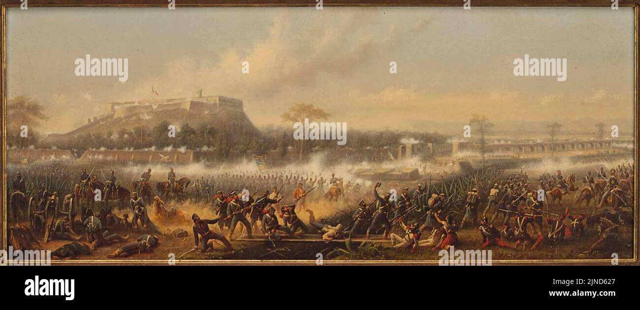 The Battle of Chapultepec (Storming of Chapultepec) by James Walker Stock Photo