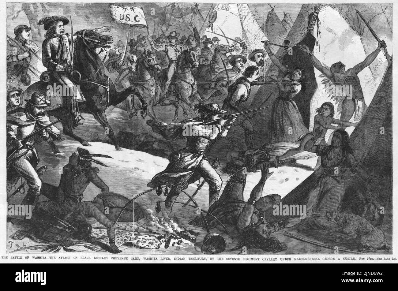 The Battle of Washita, the attack on Black Kettle's Cheyenne camp Stock Photo Alamy