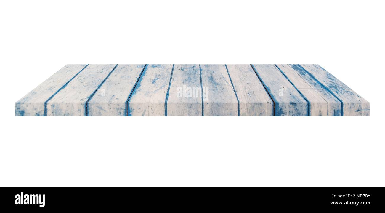 Wooden shelf on isolated white background with space Stock Photo - Alamy