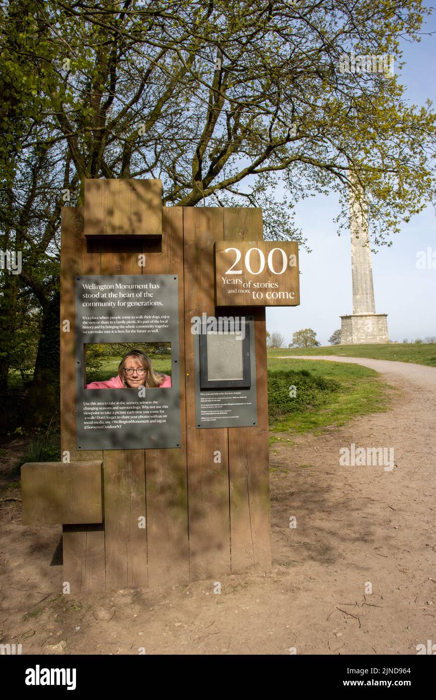 WELLINGTON, UK - APRIL 30, 2022 entrance path to the Wellington Monument the tallest three-sided obelisk in the world Stock Photo