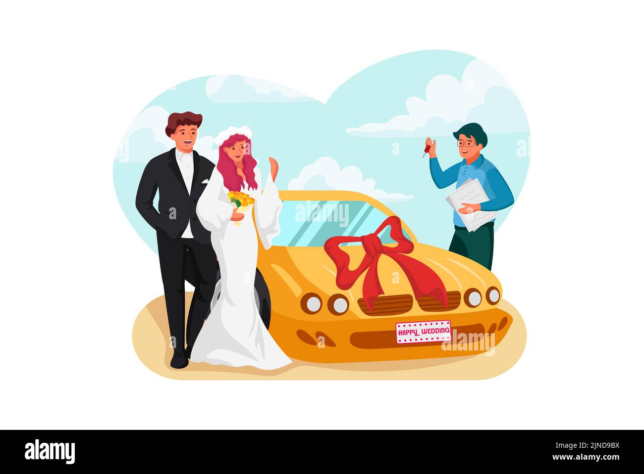 Car Dealership Illustration concept. Flat illustration isolated on white background Stock Vector