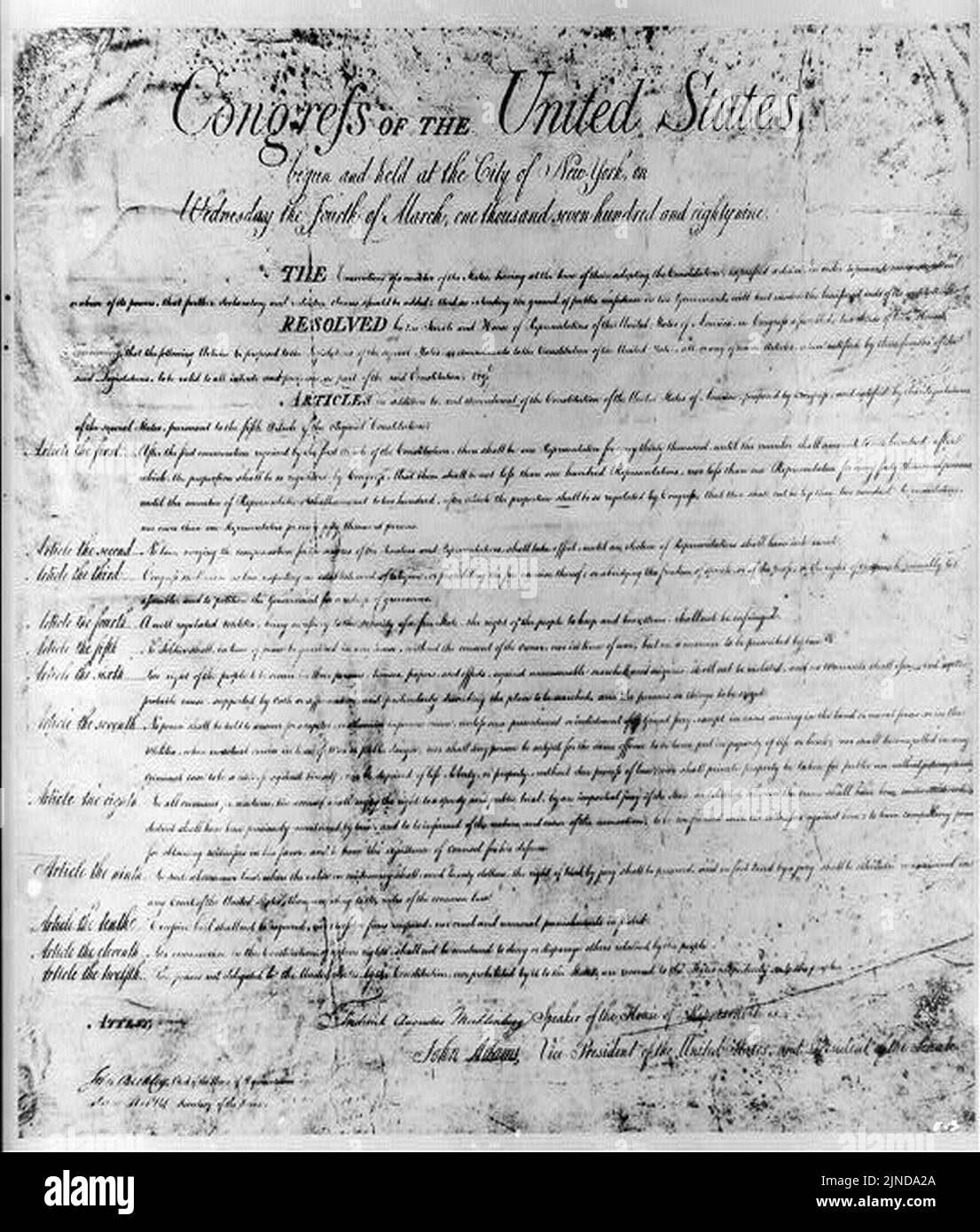 The Bill of Rights Stock Photo Alamy