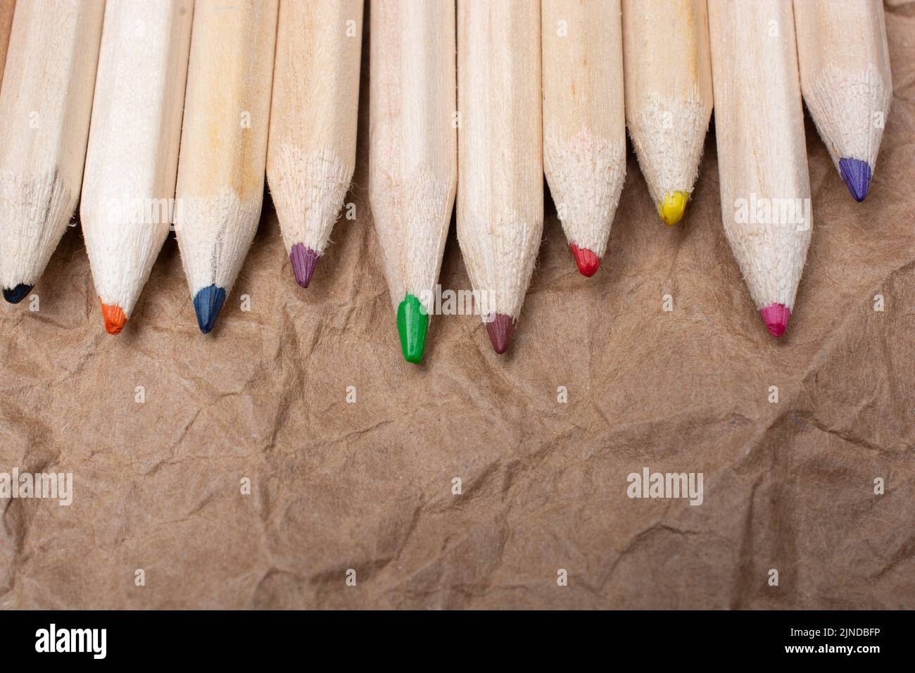 Colored pencilso paper  background Stock Photo