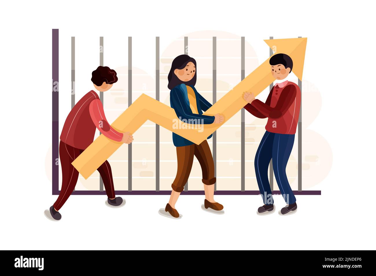 Business Scene Illustration concept. Flat illustration isolated on white background Stock Vector
