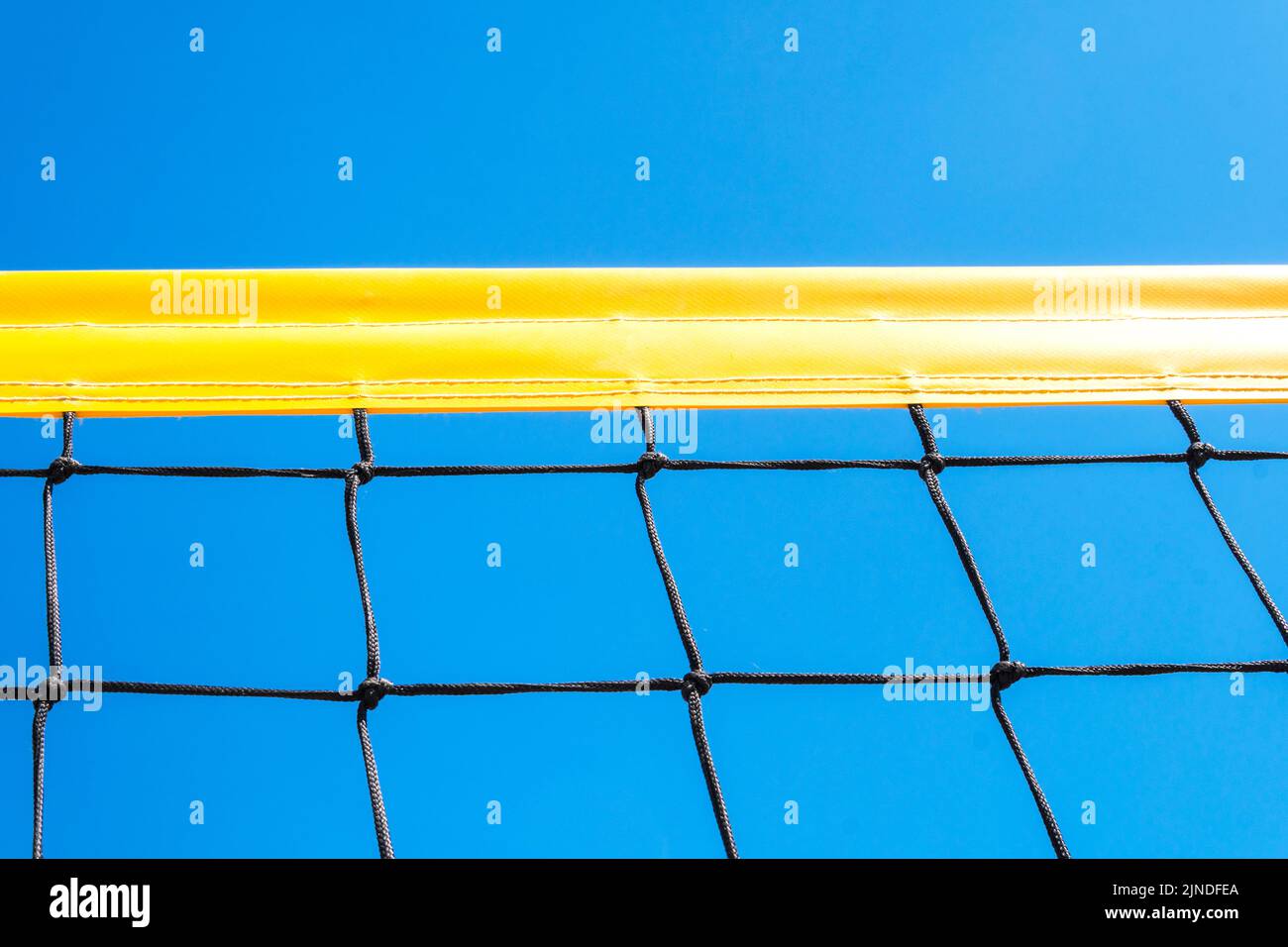 shot of volleyball net on beach. Summer recreation concept. Sports