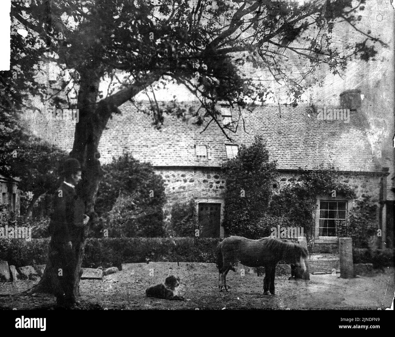 The Bonshaw House and Farm, Ayrshire. Circa 1833 Stock Photo