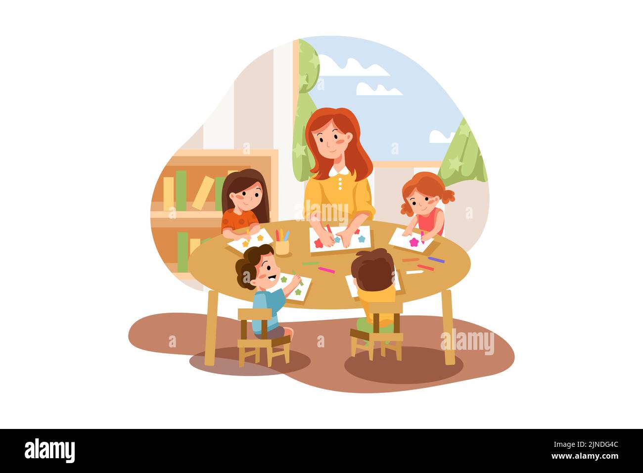 Preschool Illustration concept. Flat illustration isolated on white