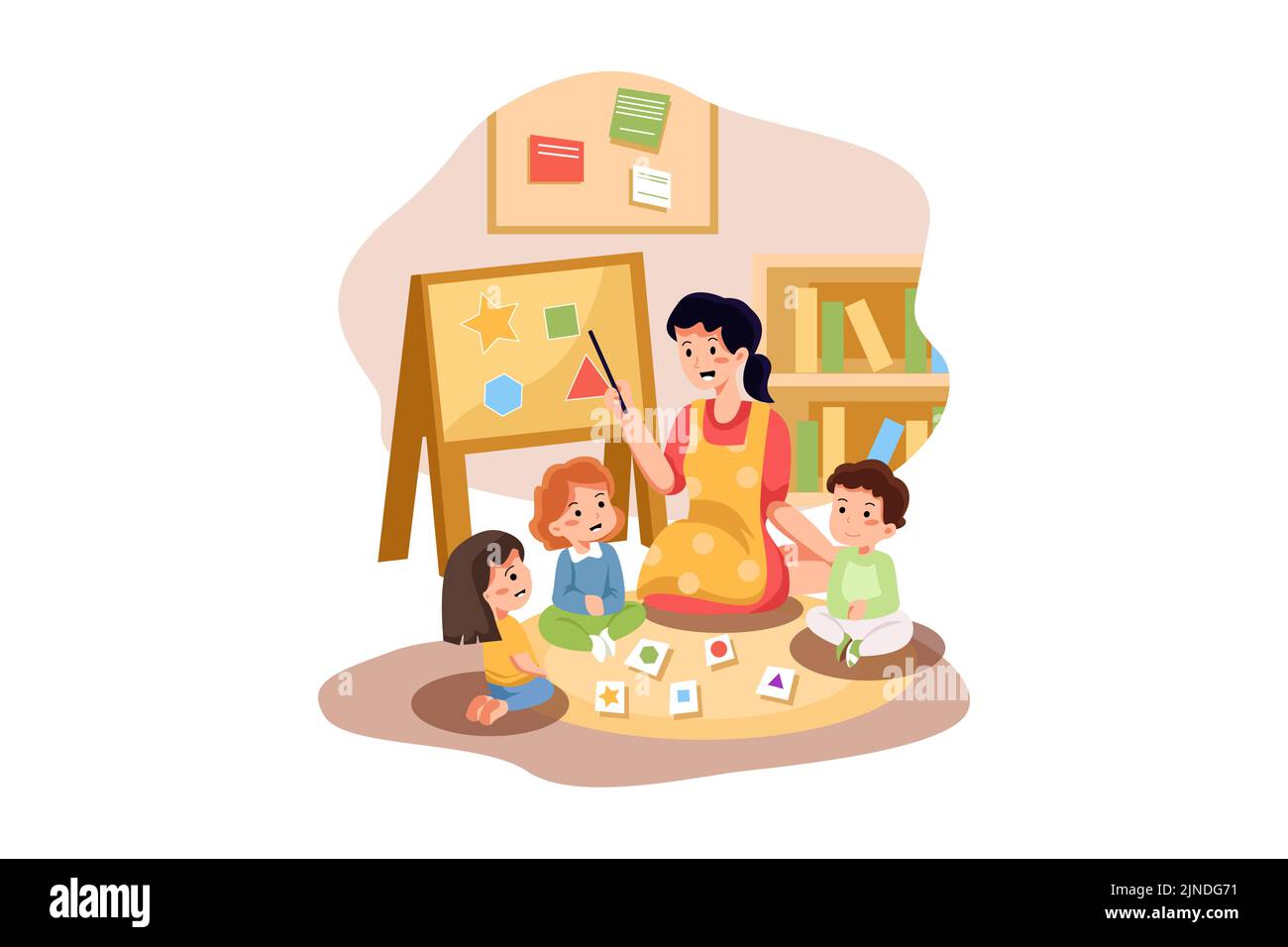 Preschool Illustration concept. Flat illustration isolated on white
