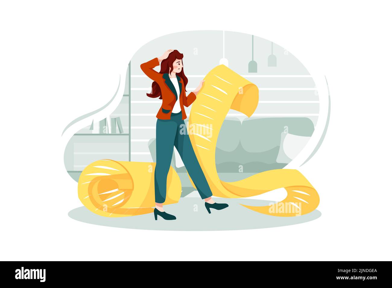 Multitasking Woman Illustration concept. Flat illustration isolated on white background Stock Vector