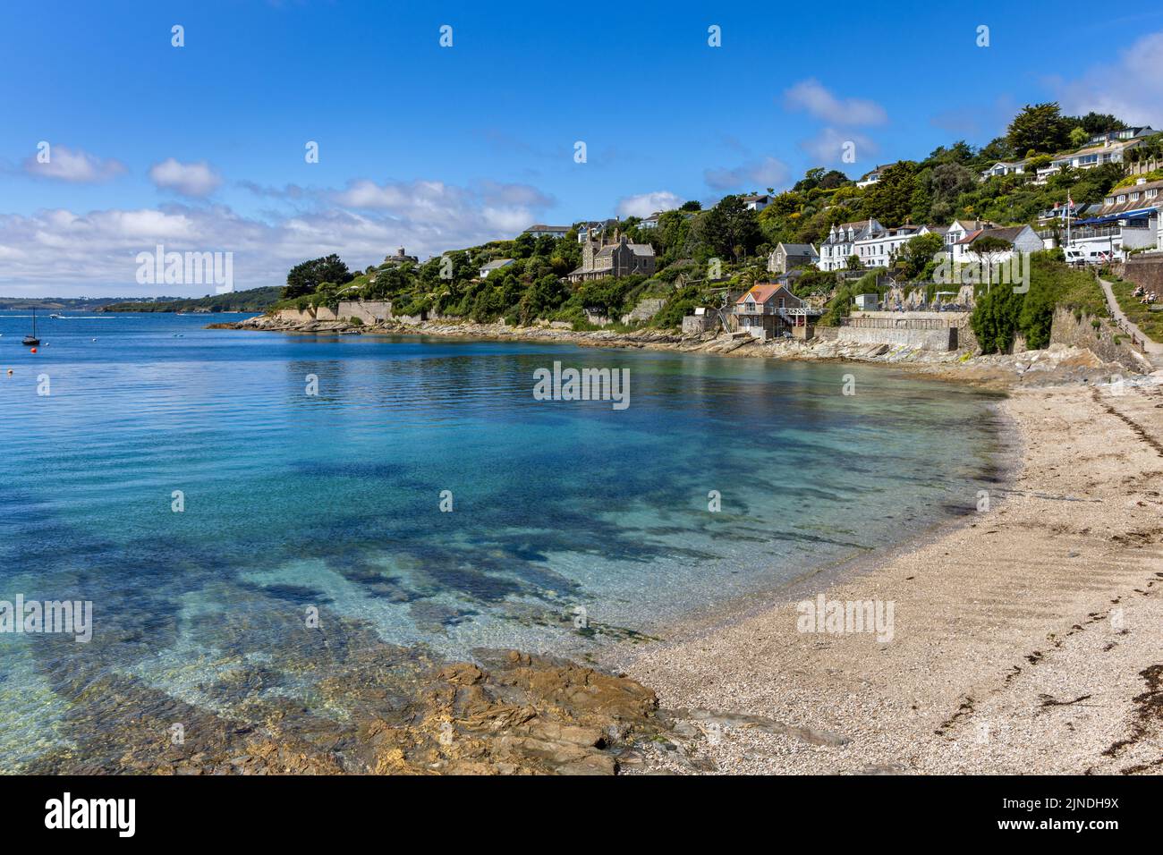 Tavern beach at St.Mawes on the Roseland peninsular in Cornwall, England. Stock Photo
