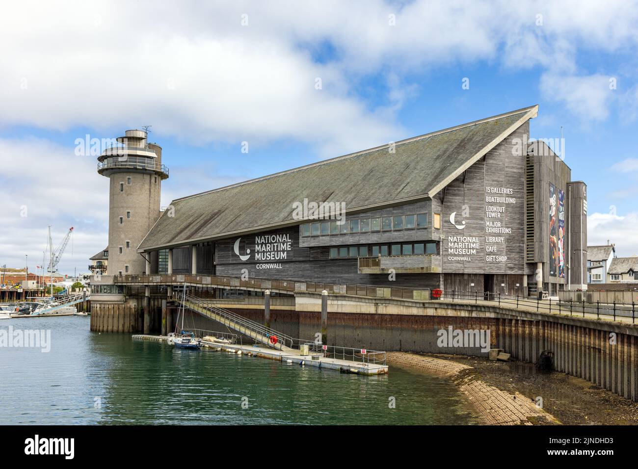 The National Maritime Museum at Discovery Quay in Falmouth, Cornwall, designed by architect M. J. Long. Stock Photo